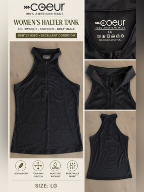 Coeur Women's Black Halter Tank Top - LG